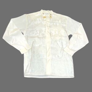 Pronti collection by phita cream embossed dress shirt size small